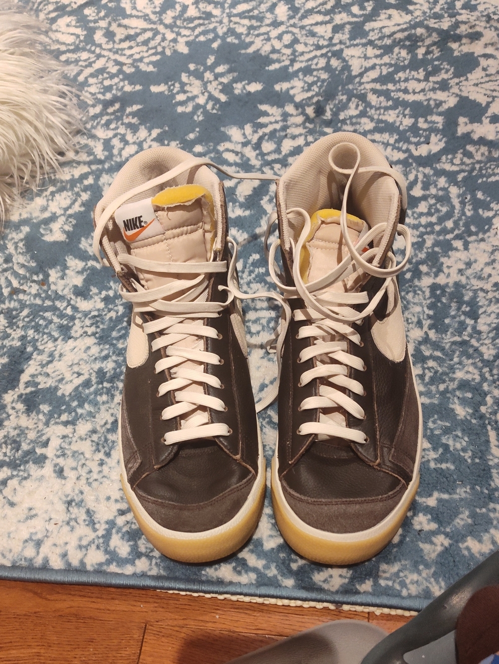 Nike Blazer Mid-Top Sneakers in Brown And  Cream